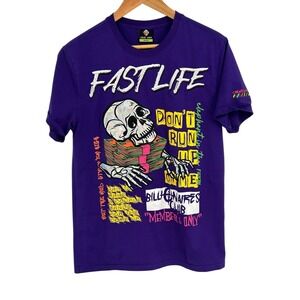 CREATE 2MRW Fast Life Skull Money Graphic T Shirt Men's Medium Purple
